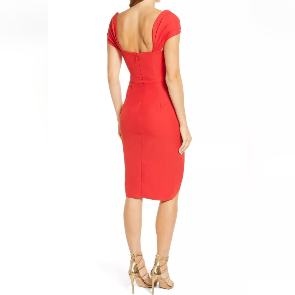 NWT LAVISH ALICE SWEETHEART NECKLINE PLEATED SHEATH DRESS WITH SLIT - Picture 4 of 8